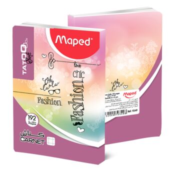 CARNET COUSU COLLE 192 PAGES 9.5cmx14cm QUADRILLE 05mmx05mm 70g "MAPED" REF: 9349