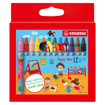 CRAYON DE COULEURS A CIRE YIPPY-WAX EN BOITE DE 12 PIECES "STABILO" REF:2812