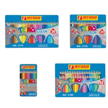 CRAYONS DE COULEURS TRINO BOITE METAL "TECHNO"