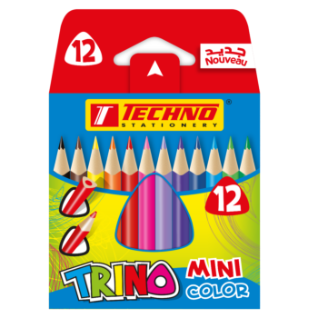 CRAYONS DE COULEURS TRINO MINI BOITE DE 12 PIECES "TECHNO" REF: 5294