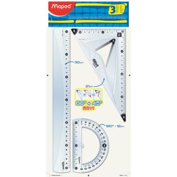 ENSEMBLE DE TRACAGE 03PIECES 30cm ESSENTIALS 242 "MAPED" REF: 897121