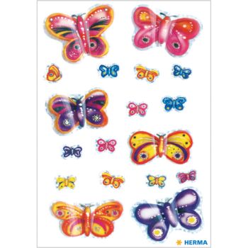 ETIQUETTES MAGIQUE PAPILLONS AILES 3D "HERMA" REF: 6034