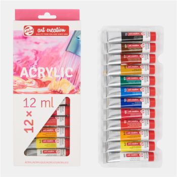 PEINTURE AQRYLIQUE BOITE 12 TUBES DE 12ml "TALENS ART CREATION " REF: 9021712M